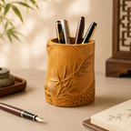 Bamboo Landscape Carved Pen Holder