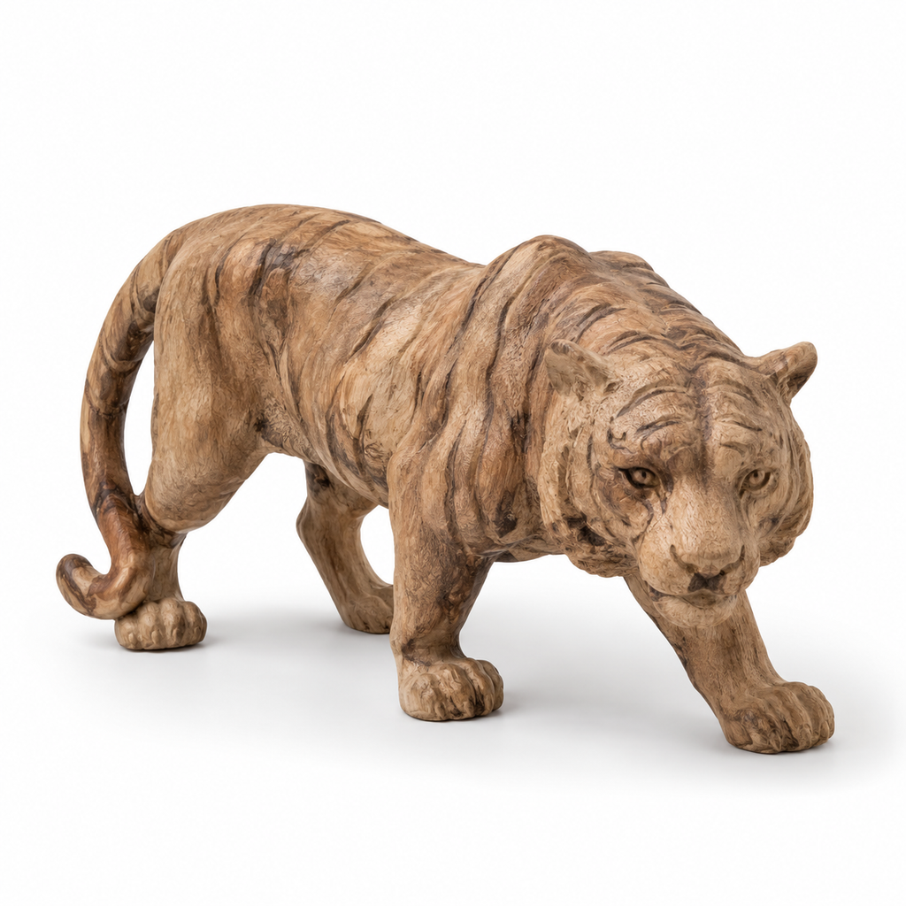 Hand-carved boxwood Tiger ornament