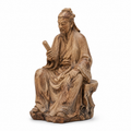 Hand-carved boxwood Reading-scholar-figure
