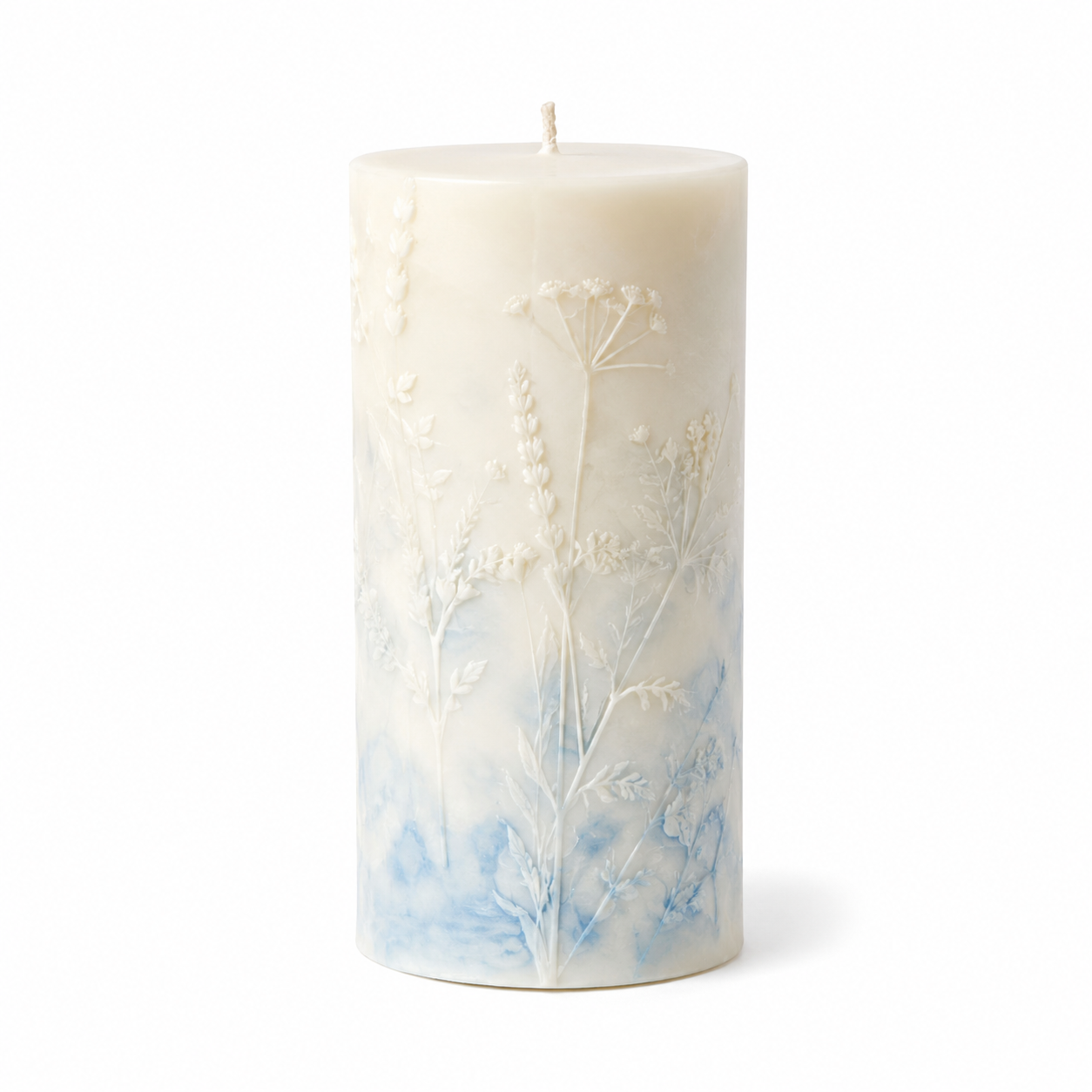 Botanical Relief Pillar Candle
