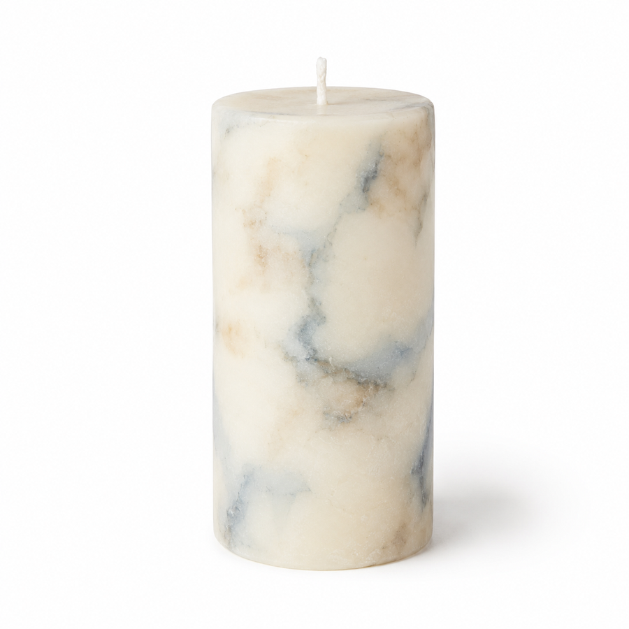 Ink-Wash Marble Pillar Candle
