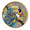 Peacock Majesty Cloisonné Round Wall Art