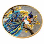 Peacock Majesty Cloisonné Round Wall Art