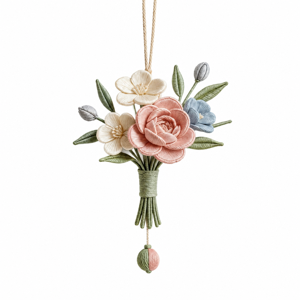 Everlasting Silk Thread Floral Wall Bouquet