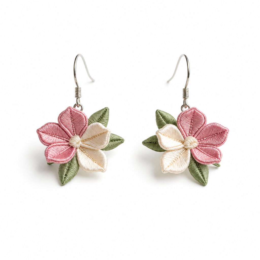 Silk Thread Blossom Earrings