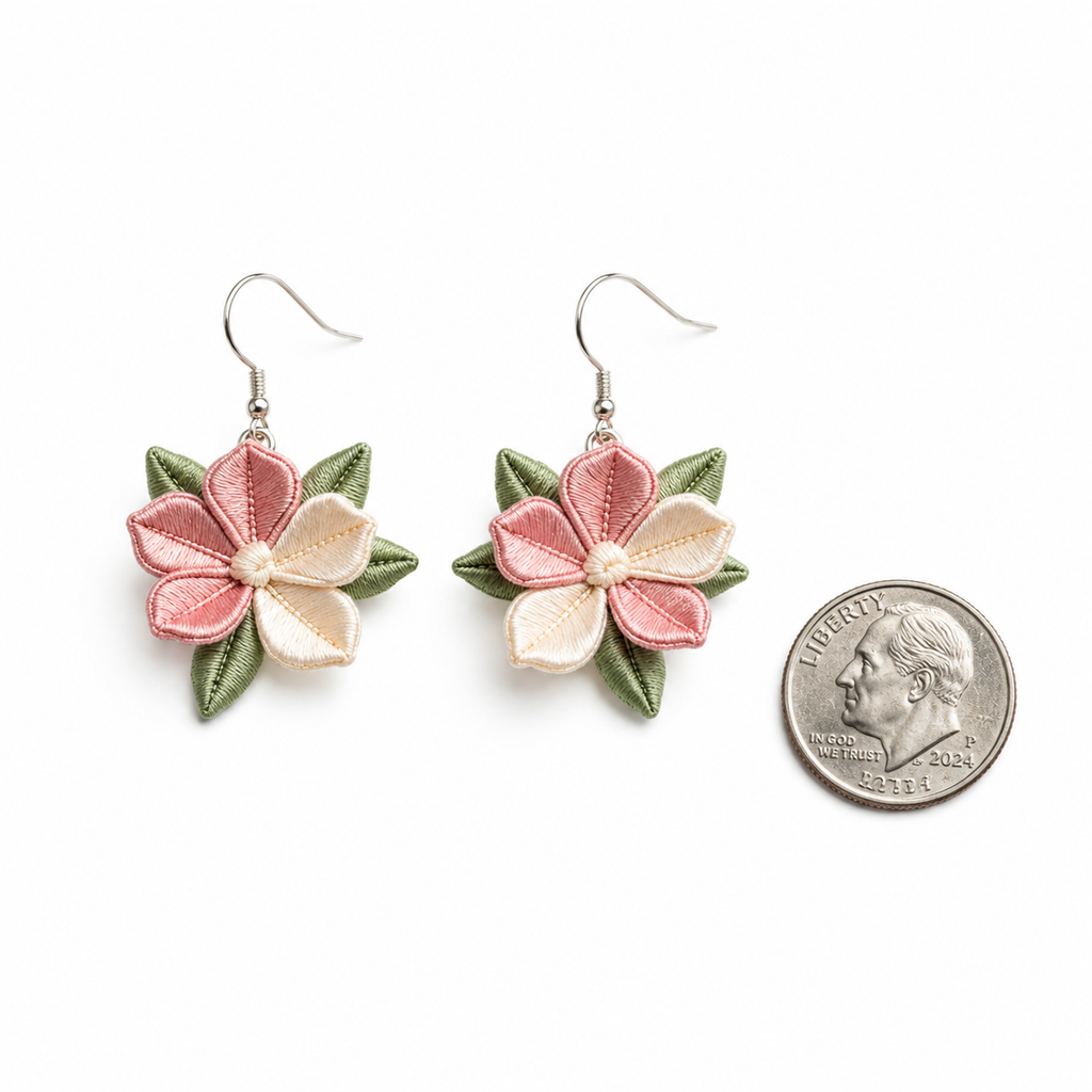 Silk Thread Blossom Earrings