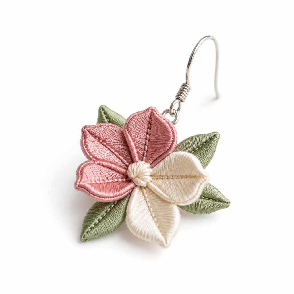Silk Thread Blossom Earrings