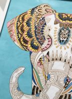 Azure Guardian Elephant Cloisonné Wall Art