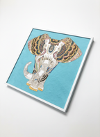 Azure Guardian Elephant Cloisonné Wall Art