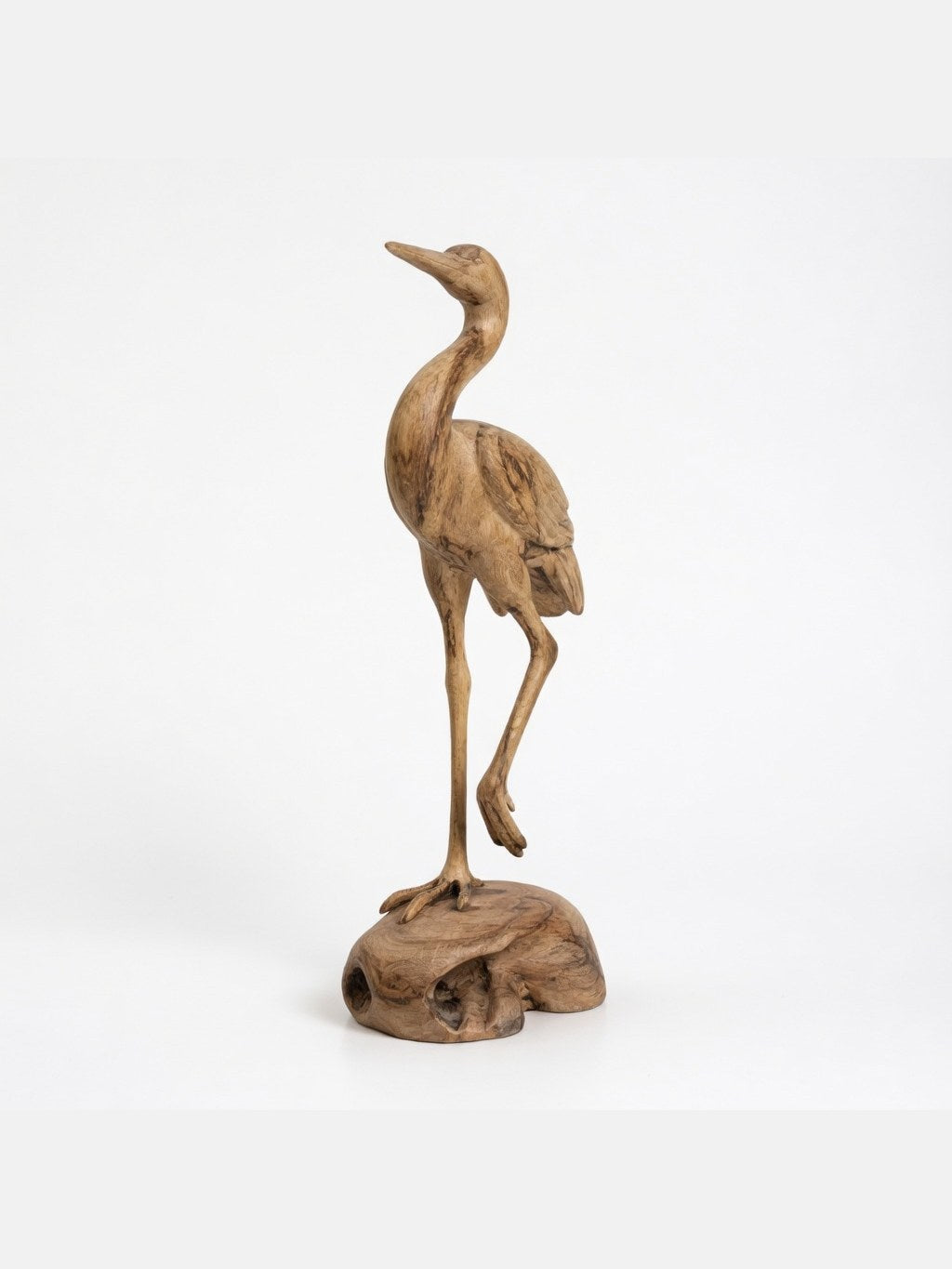 Hand-carved boxwood Crane ornament