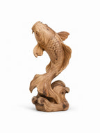 Hand-carved boxwood Koi ornament