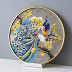 Peacock Majesty Cloisonné Round Wall Art