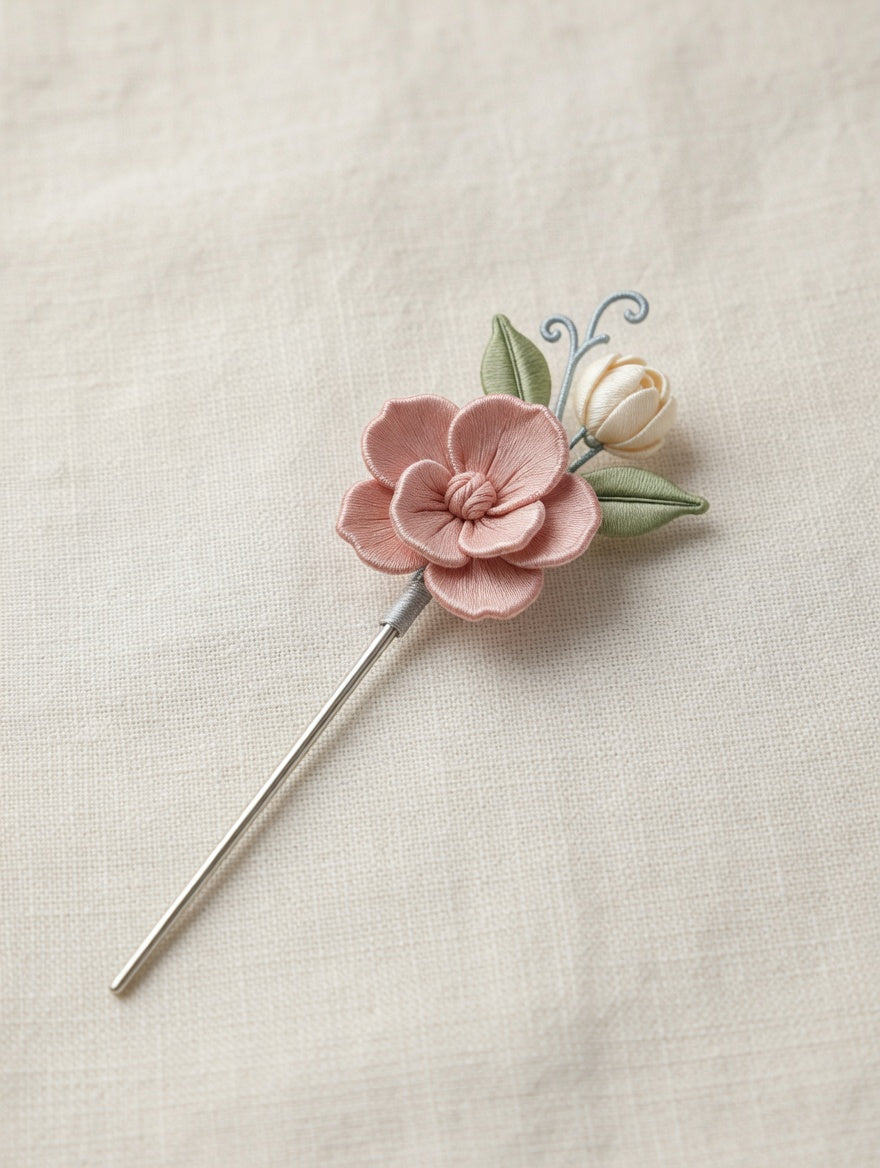 Silk Flower Hair Pin