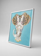 Azure Guardian Elephant Cloisonné Wall Art