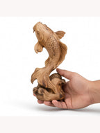 Hand-carved boxwood Koi ornament