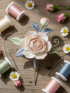Seasonal Silk Thread Flower Brooch