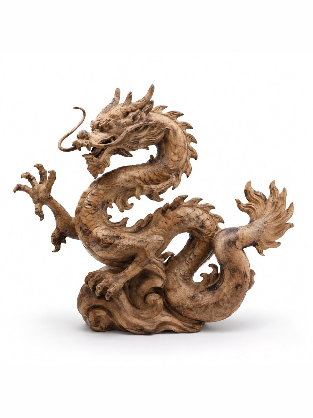 Hand carved boxwood Dragon ornament