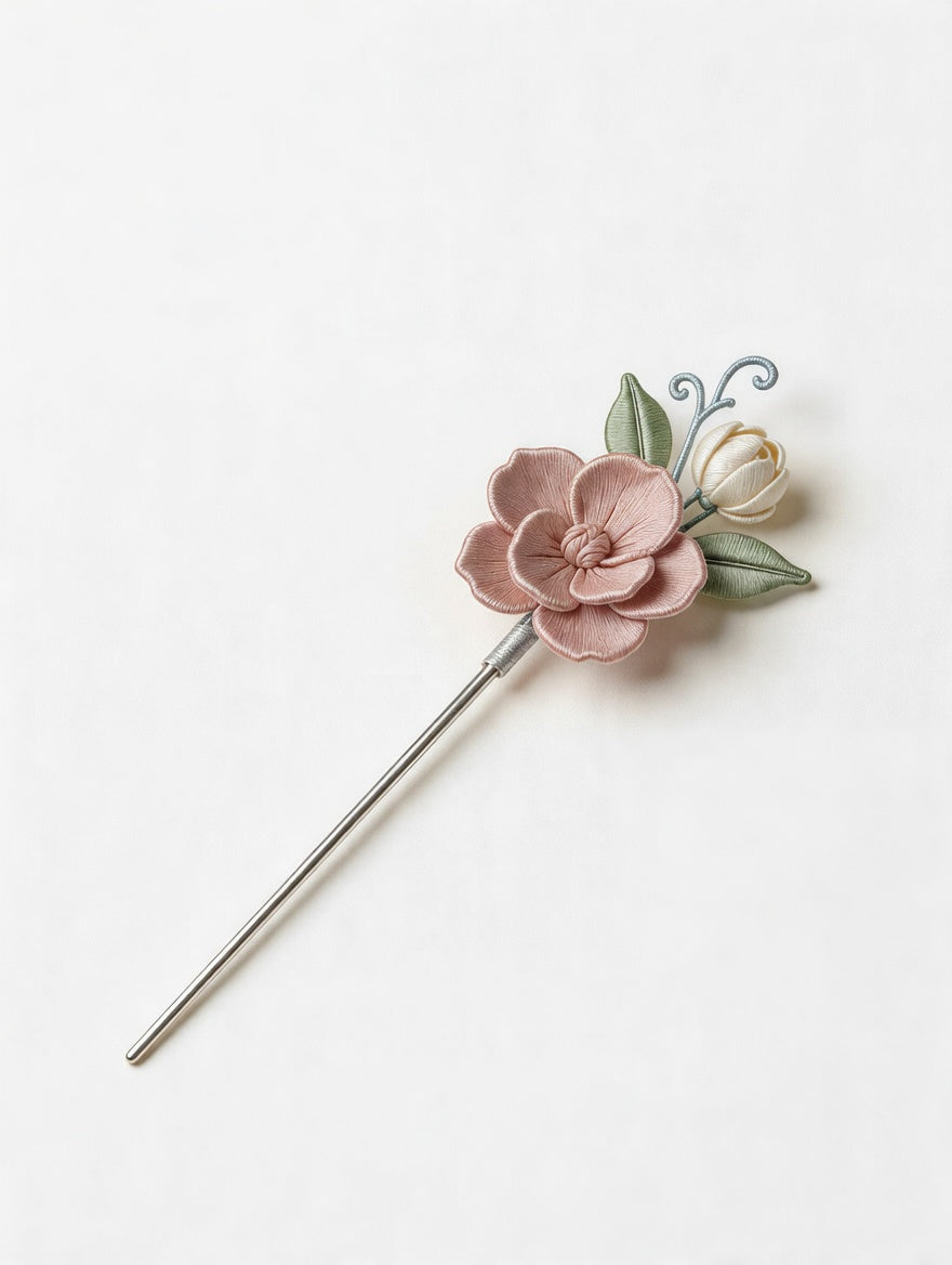 Silk Flower Hair Pin