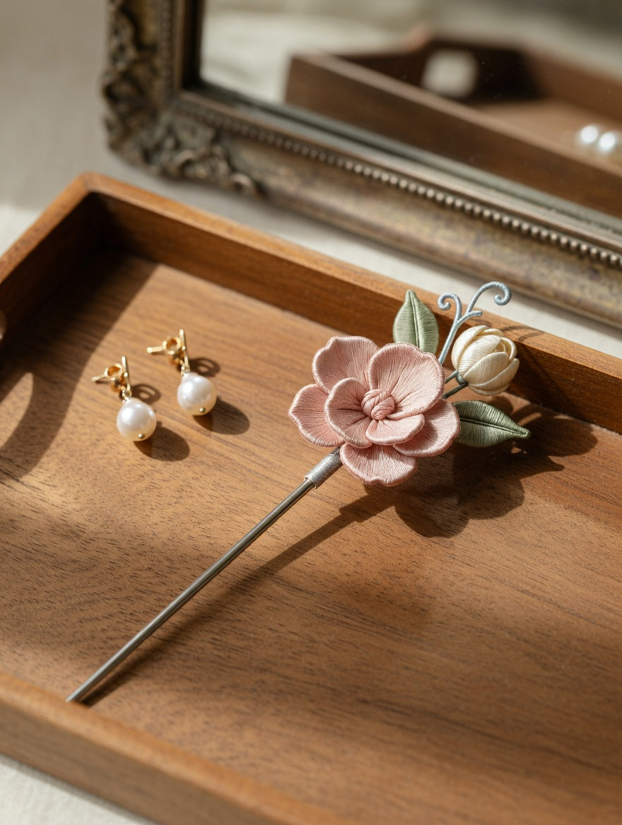 Silk Flower Hair Pin