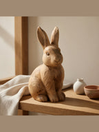 Hand-carved boxwood Rabbit Ornament