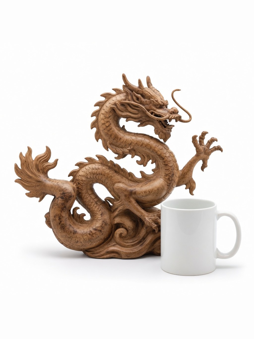 Hand carved boxwood Dragon ornament