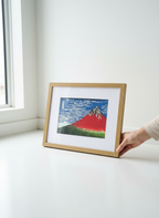 Crimson Fuji Horizon Cloisonné Art Panel