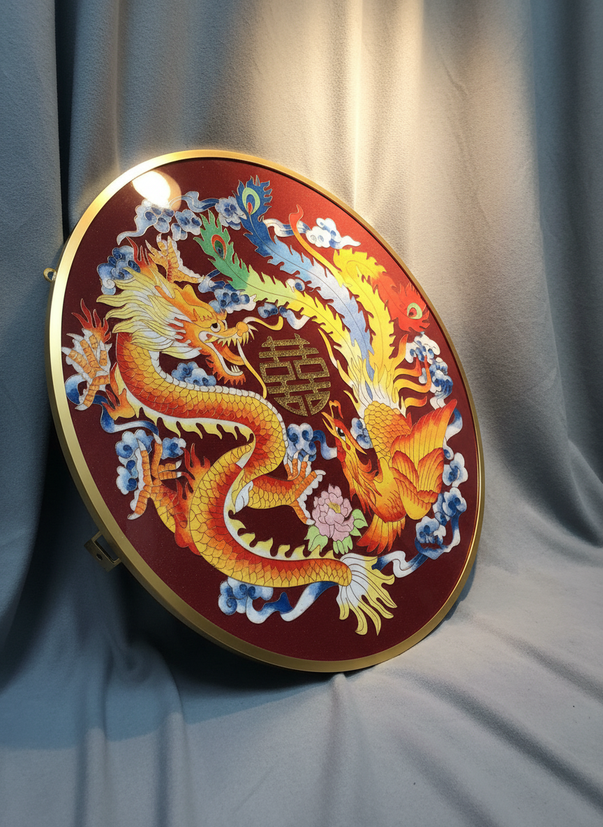 Cloisonne Dragon and Phoenix Bring Auspiciousness