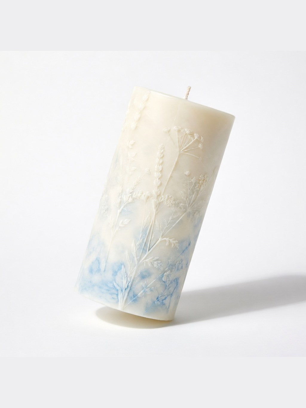Botanical Relief Pillar Candle