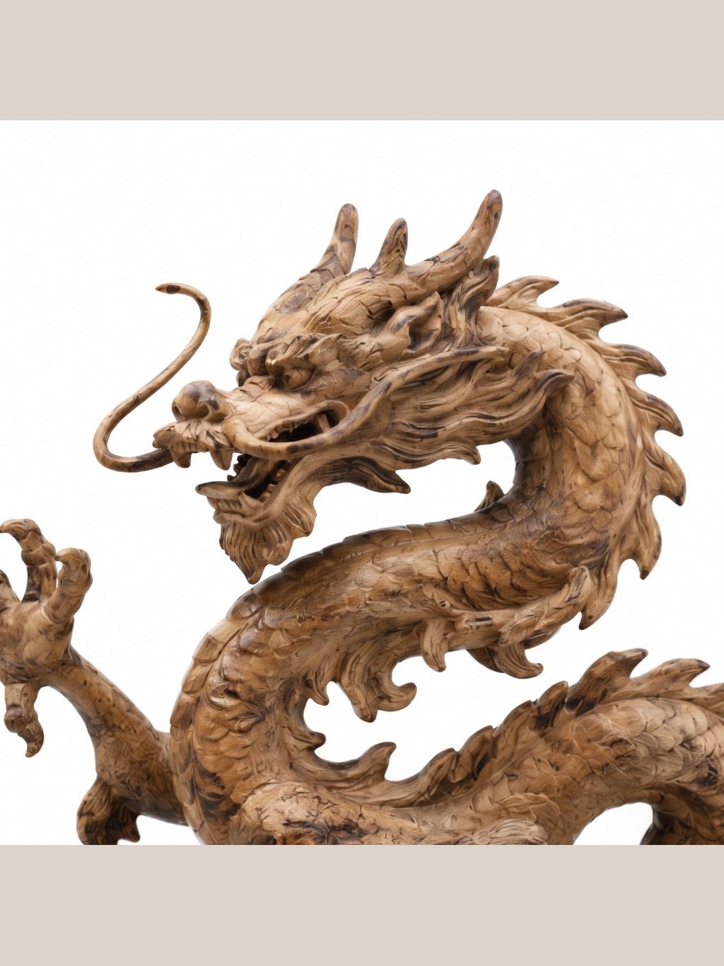 Hand carved boxwood Dragon ornament