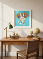Azure Guardian Elephant Cloisonné Wall Art