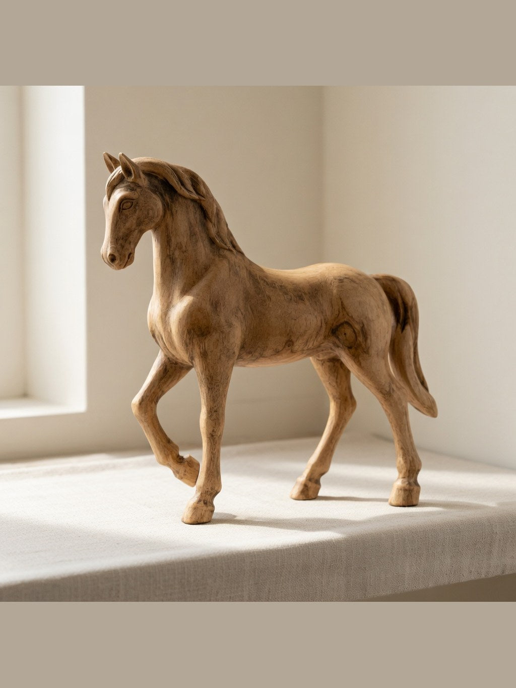 Hand-carved boxwood Horse ornament