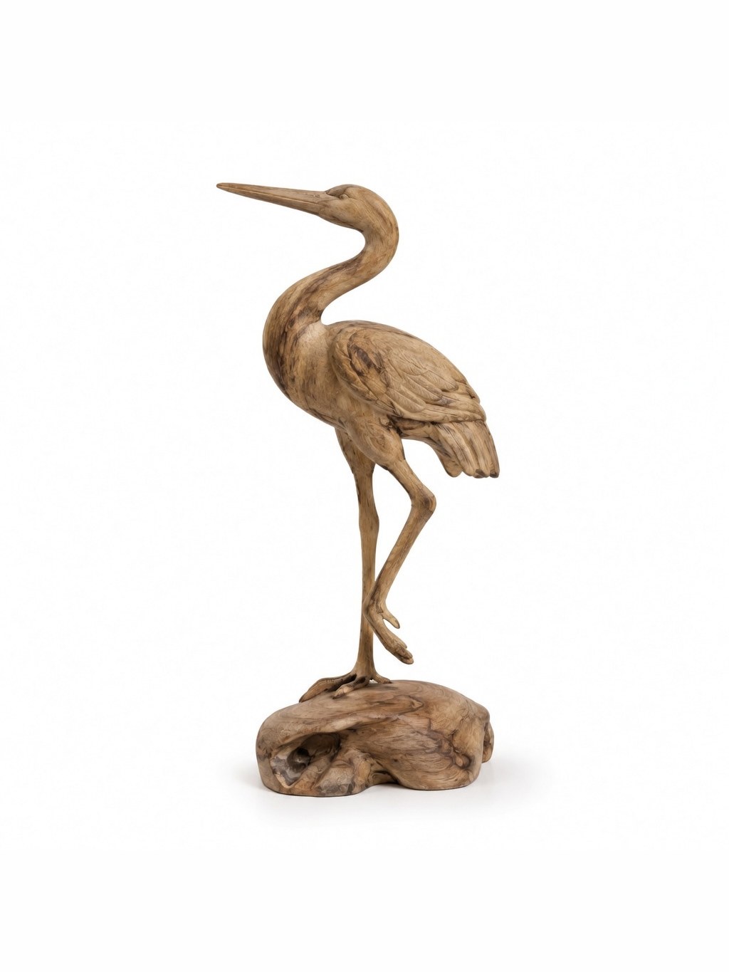 Hand-carved boxwood Crane ornament