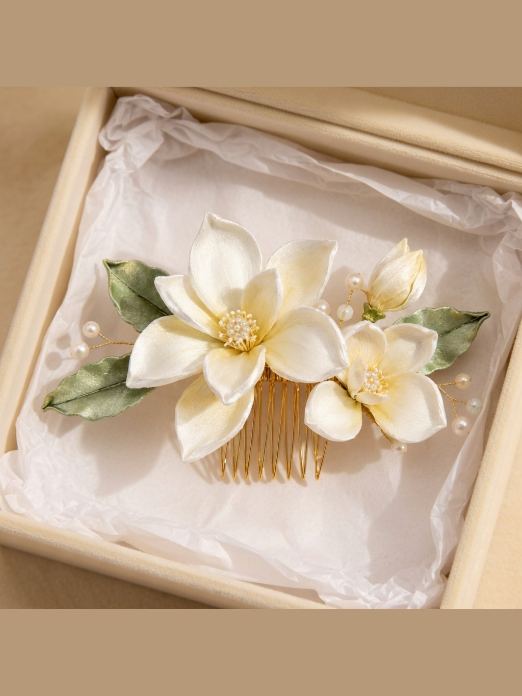 White Orchid Chanhua Hair Comb