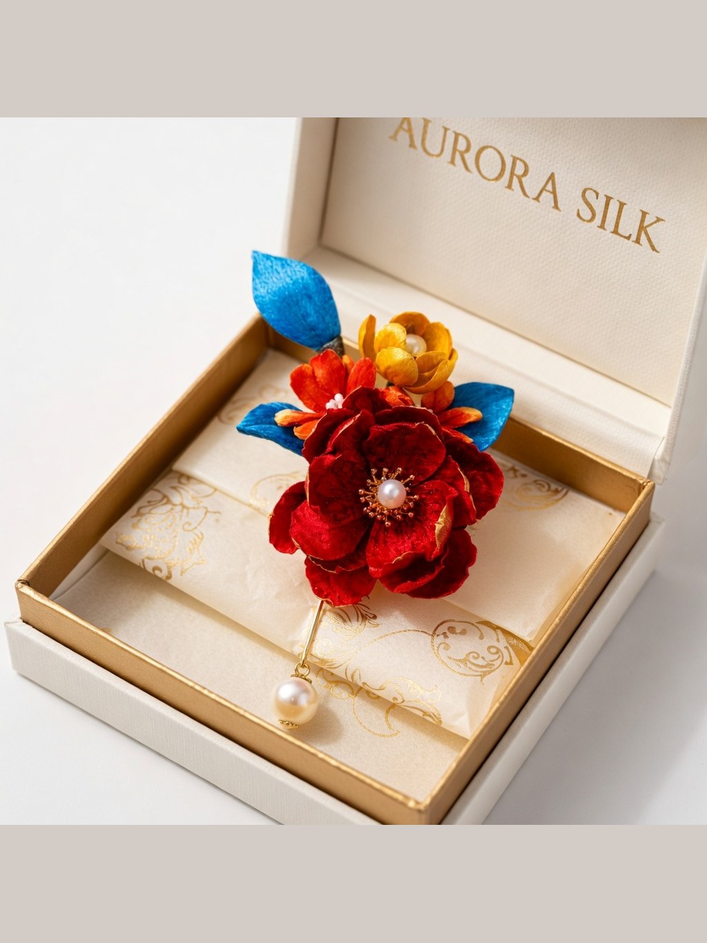 Red Peony Chanhua Hairpin