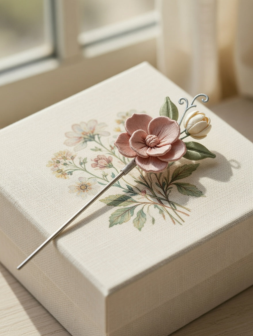 Silk Flower Hair Pin