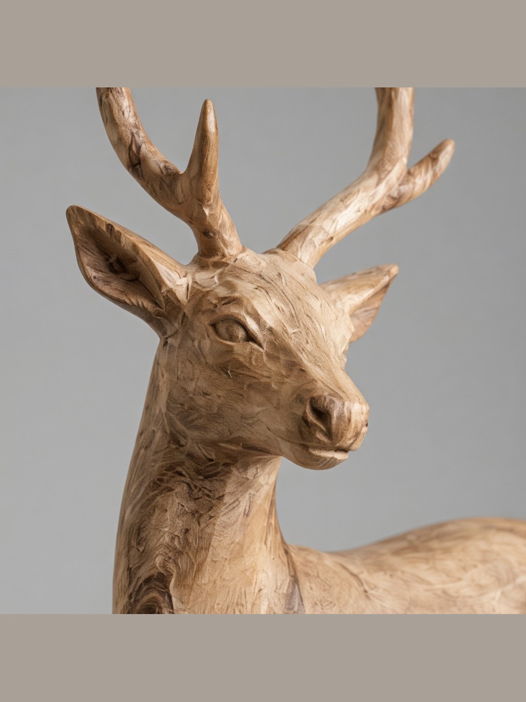 Hand-carved boxwood Deer ornament