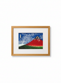 Cloisonne Crimson Mount Fuji Sky