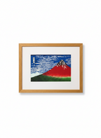 Crimson Fuji Horizon Cloisonné Art Panel