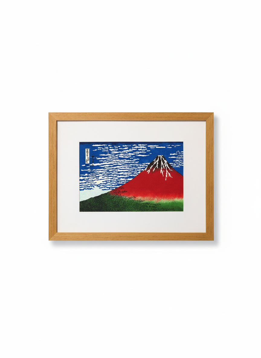 Cloisonne Crimson Mount Fuji Sky