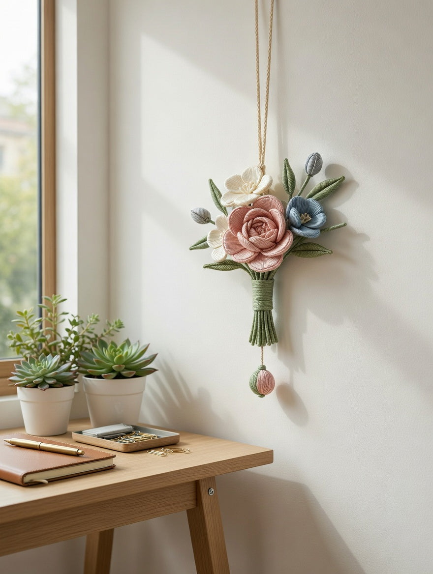 Silk Thread Wall Bouquet