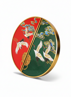 Auspicious Crane & Cloud Cloisonné Roundel