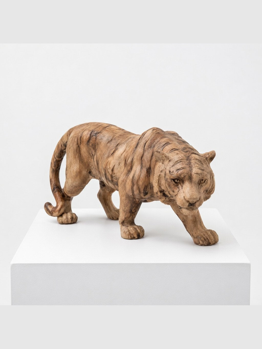 Hand-carved boxwood Tiger ornament