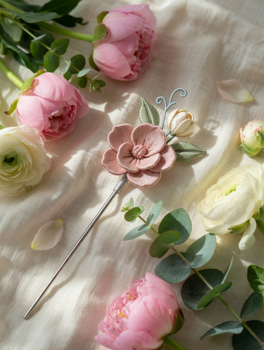 Silk Flower Hair Pin