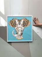 Azure Guardian Elephant Cloisonné Wall Art