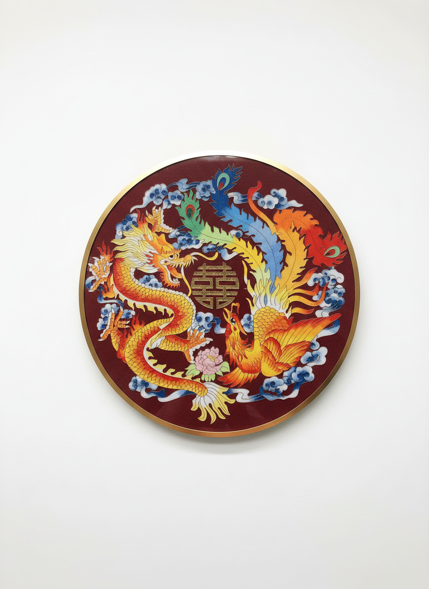 Cloisonne Dragon and Phoenix Bring Auspiciousness