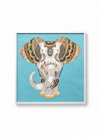 Azure Guardian Elephant Cloisonné Wall Art
