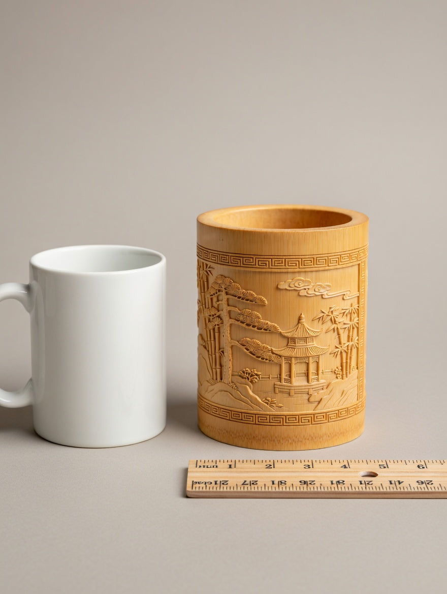 Bamboo Carved Pen Holder