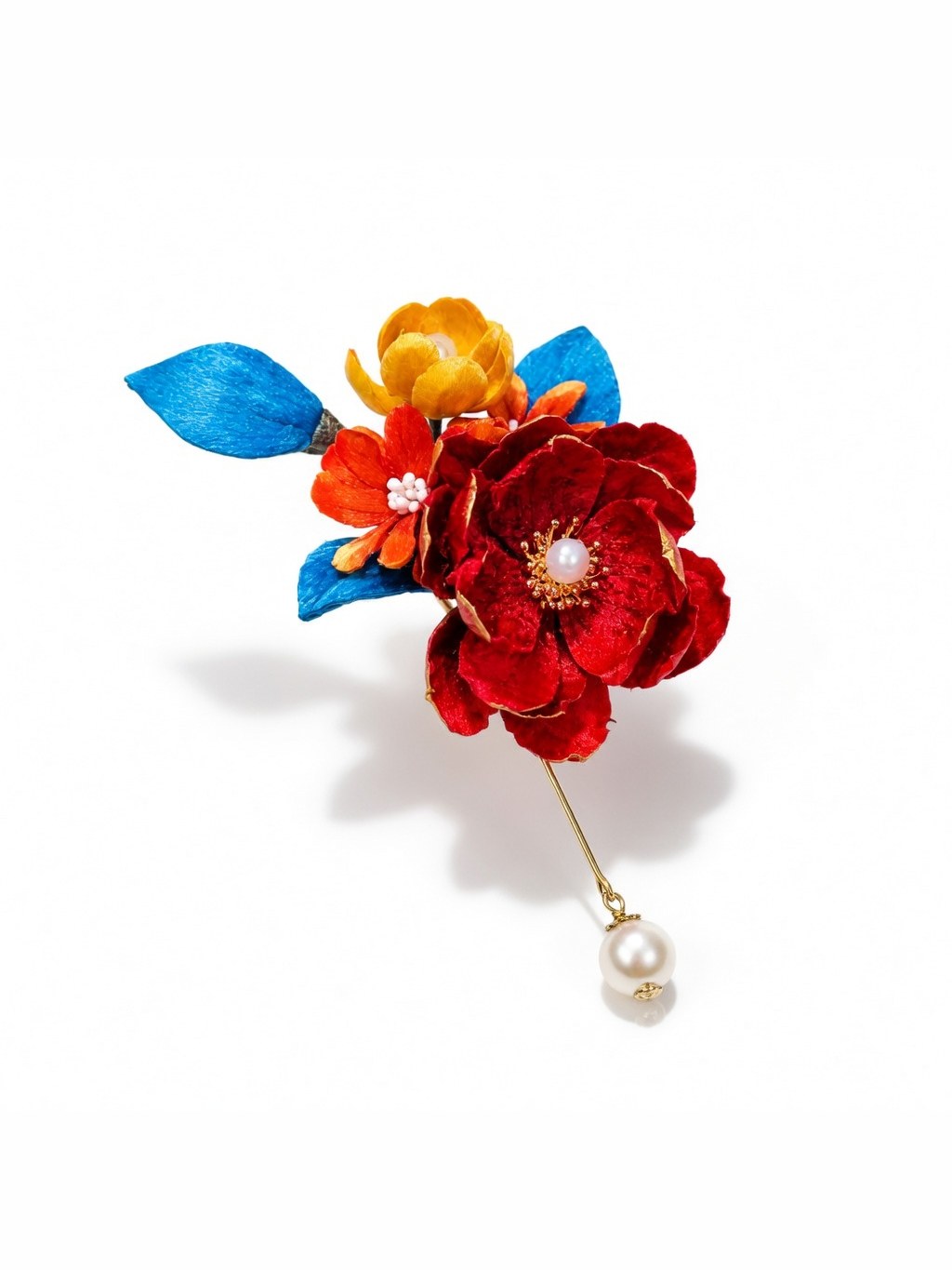 Red Peony Chanhua Hairpin