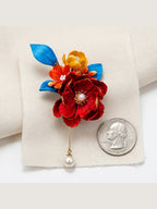 Red Peony Chanhua Hairpin