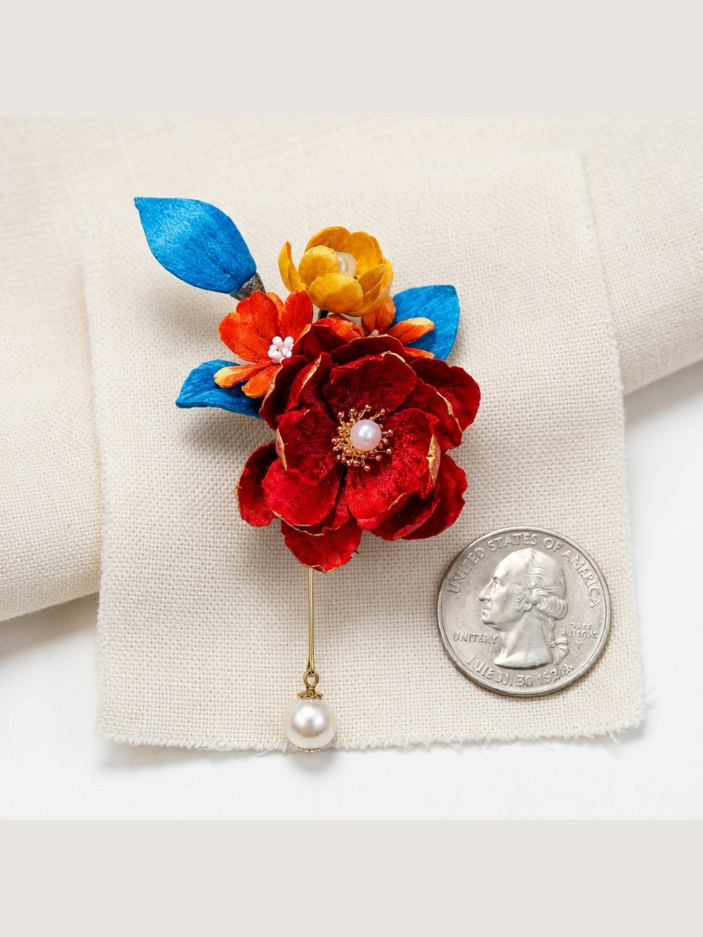 Red Peony Chanhua Hairpin